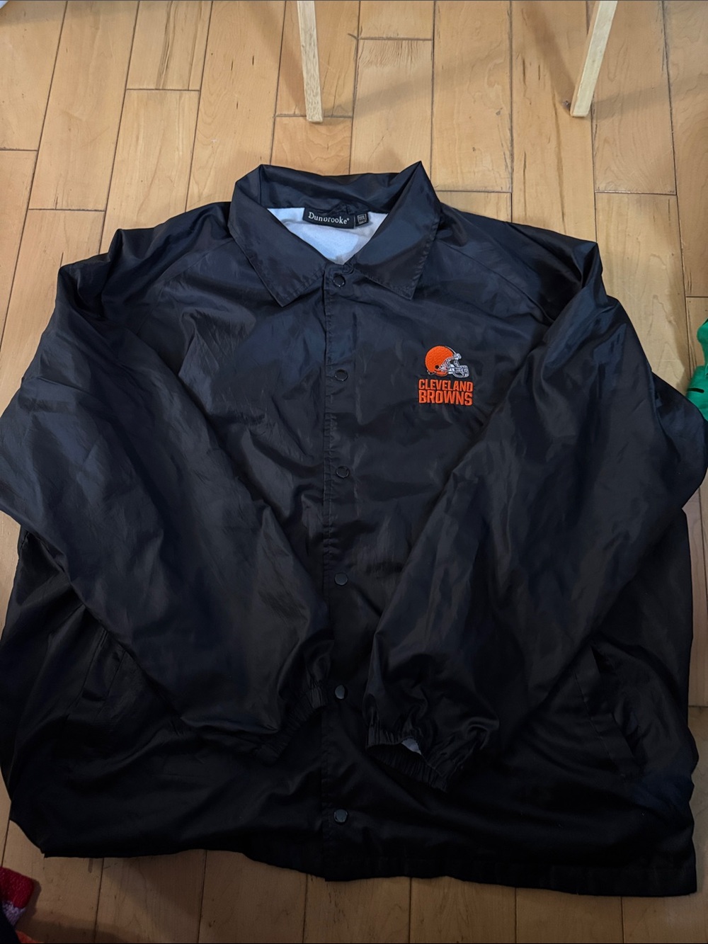 Dunbrooke Black Windbreaker with Orange Cleveland Browns Logo